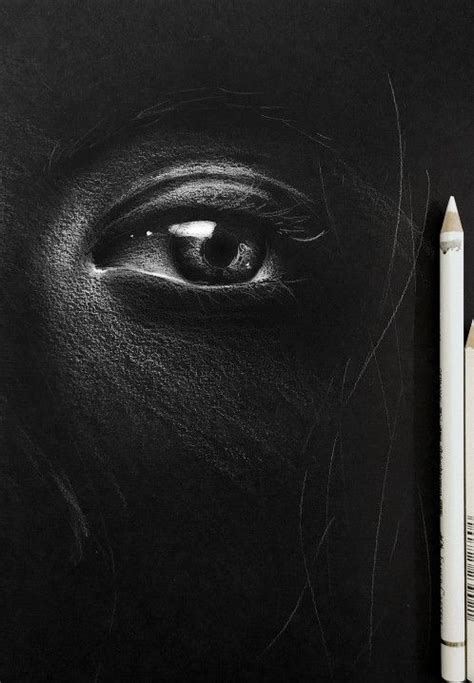 black paper sketch eye white pencile | Black paper drawing, Black paper, Black canvas art