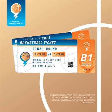 Basketball Match Ticket Vector 181019 Vector Art at Vecteezy