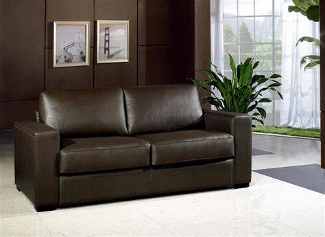 Dual Modern Chocolate Brown Leather Sofa Bed | Black Design Co