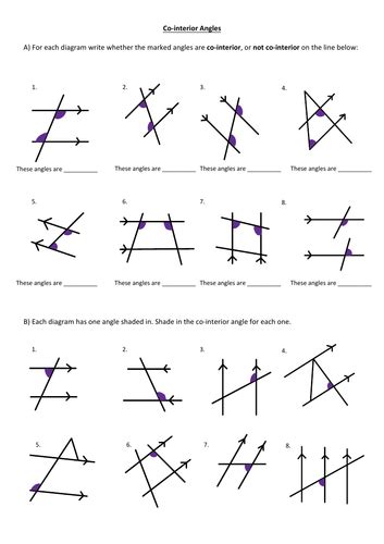 Alternate and Co-interior Angles (Angles in Parallel Lines) | Teaching ...