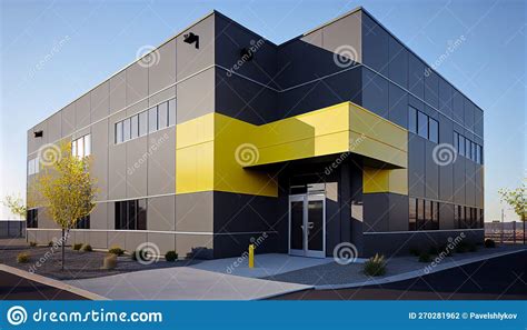Exterior of a Modern Warehouse with a Small Office Unit Stock ...