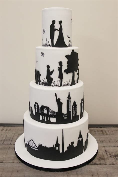 Silhouette Wedding Cake No.W243 - Creative Cakes