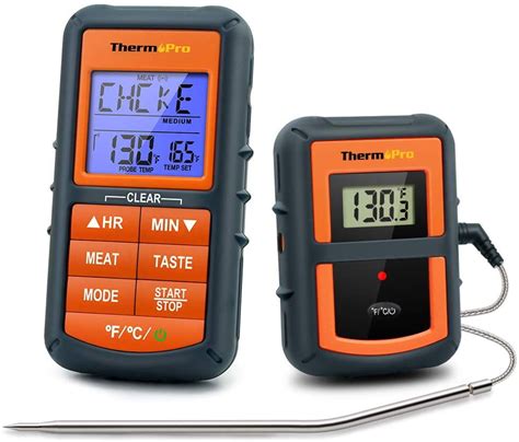 ThermoPro TP07S Wireless Remote Cooking Turkey Food Meat Thermometer for Grilling Oven Kitchen ...