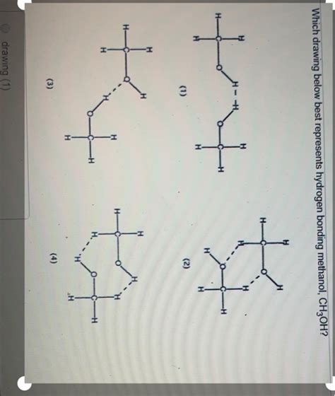 Solved Which drawing below best represents hydrogen bonding | Chegg.com