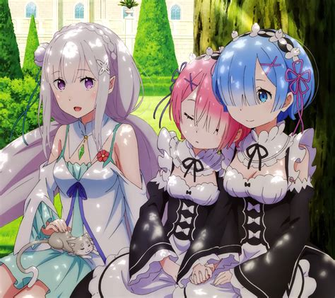 Re Zero Emilia Rem Ram.Android wallpaper 2160x1920