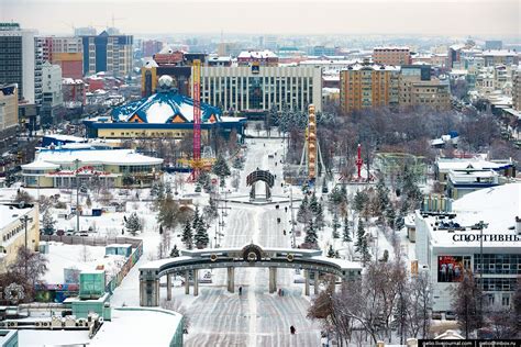 Зимняя Тюмень с высоты | Город, Россия, Высота