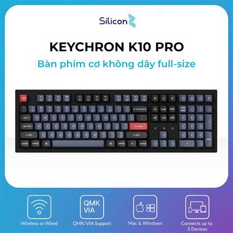 Bàn phím cơ không dây Keychron K10 Pro - Led RGB - Hot-Swap - Keychron K Pro | Kit SHOPPING