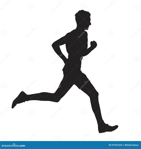 Man Running, Silhouette Iteration #2 Royalty-Free Stock Photography ...