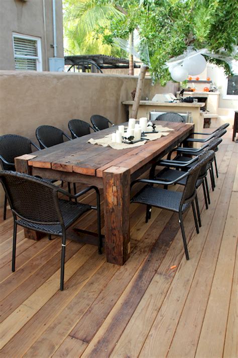 25 Small Farmhouse Patio Ideas Decor With Rustic | Outdoor patio table, Diy outdoor furniture ...