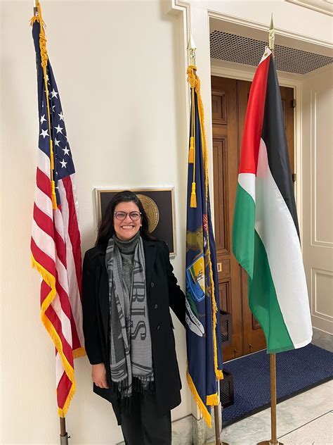 Rashida Tlaib ripped for Palestinian flag outside office amid Israel war