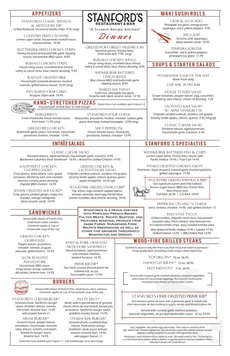 Stanford's Northgate menus in Seattle, Washington, United States