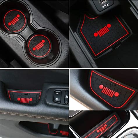 For Jeep Compass 2018 Accessories Non Slip Gate Slot Mats Anti dust ...