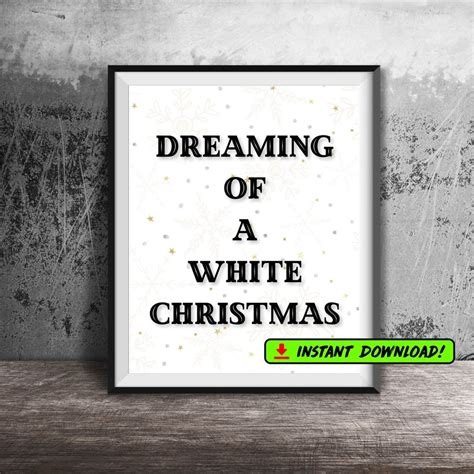 Dreaming of a White Christmas song quote Instant Digital | Etsy