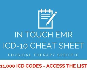 Get Your Physical Therapy Coding Cheat Sheet From In Touch EMR