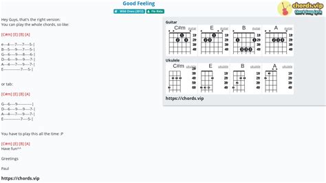 Chord: Good Feeling - Flo Rida - tab, song lyric, sheet, guitar ...