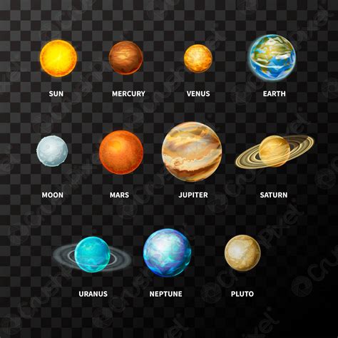 Set of bright realistic planets on solar system like Mercury - stock vector 1814491 | Crushpixel