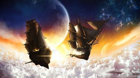 Steampunk Airship Battle Wallpapers 1392519 Desktop Background