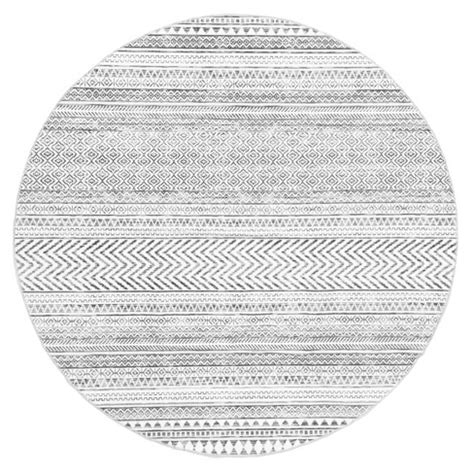 Nuloom Kira Machine Washable Geometric Area Rug, Round 8', Gray : Target