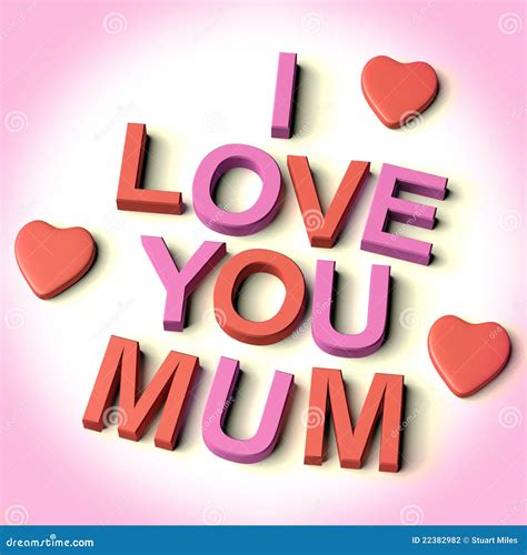 Letters Spelling I Love You Mum With Hearts Stock Photography - Image: 22382982