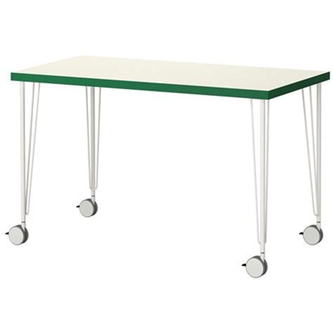 Ikea Table, white, green with 4 Lockable Casters 47 1/4x23 5/8 ", 14204.8817.1030 - Walmart.com