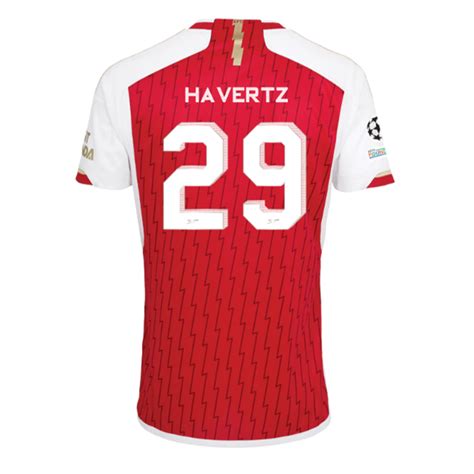 adidas Arsenal Kai Havertz Home Jersey 23/24 w/ Champions League Patch ...