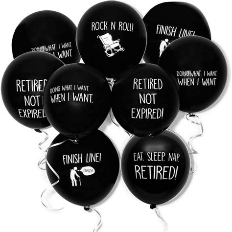 50-Pack Latex Balloons in Funny Retirement Sayings for Retirement Party Supplies and Decorations ...