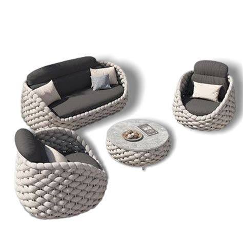 Rope Outdoor Furniture Chaise Lounge Chair Sofa Cushions