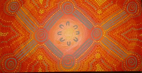 Dot Painting called meeting place Meeting Place, Aboriginal Art, Dot ...