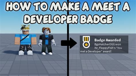 HOW TO MAKE A MEET A DEVELOPER BADGE | Roblox Studio Tutorial - YouTube