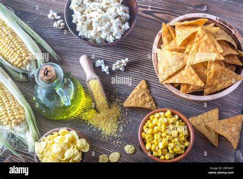 Variation of maize products Stock Photo - Alamy