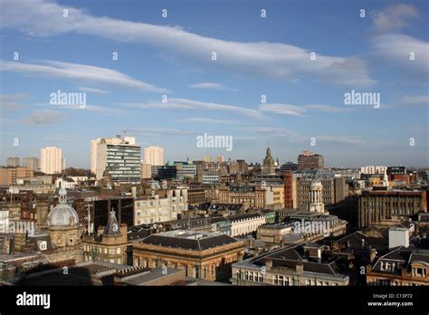 Glasgow city skyline seen from the Lighthouse, Mitchell Lane Stock ...