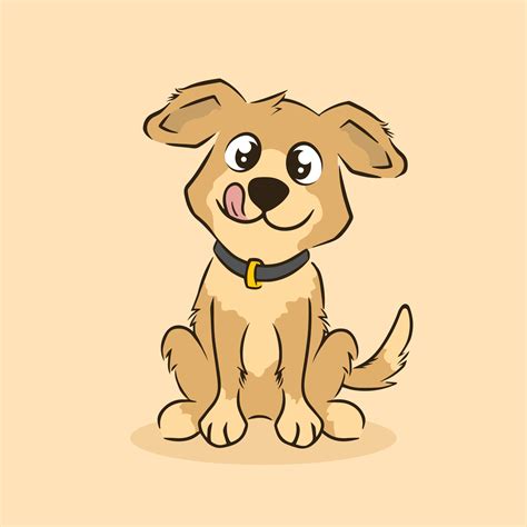 Cute pet dog cartoon character vector illustration simple dog 19543872 ...