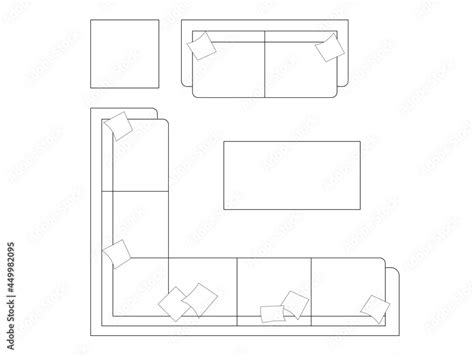 2D CAD plan drawing various sizes and designs of sofa set complete with ...