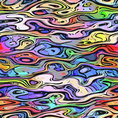 Hip Funky Blue Turquoise Lime Green Pink Purple Orange Red Waves Art Pattern Digital Art by LC ...