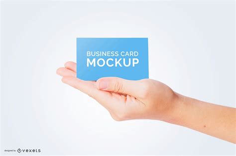 Business Card In Hand Mockup PSD Editable Template