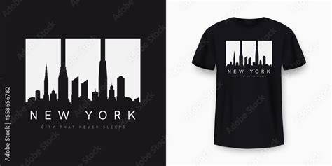 New York City skyline t-shirt design. T-shirt print and apparel design ...