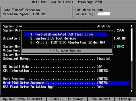 How to Configure Dell Server (2850) BIOS to boot from USB? - Open-E :: Knowledgebase, Knowledge ...