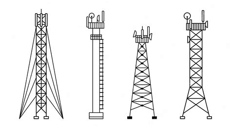 Conjunto vetorial de ilustrações de diferentes construções de torres de ...