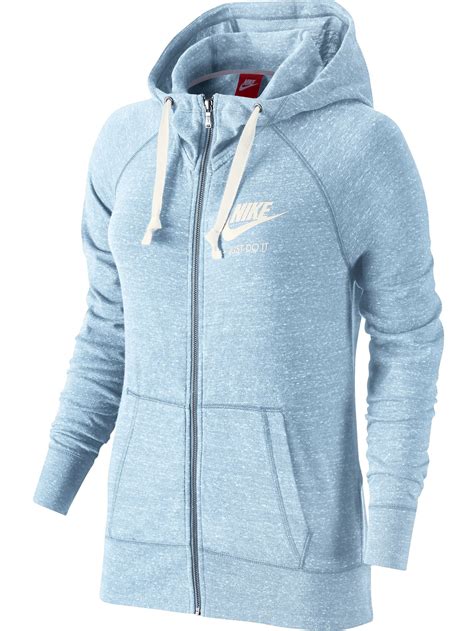 Nike Gym Vintage Full Zip Women's Hoodie Aqua Blue/White 726057-411 - Walmart.com