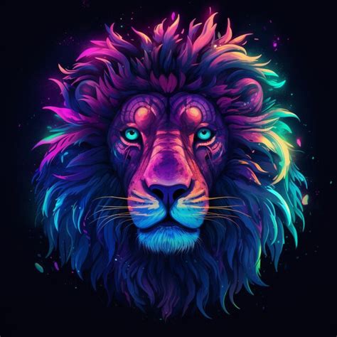 Premium AI Image | A lion with colorful mane