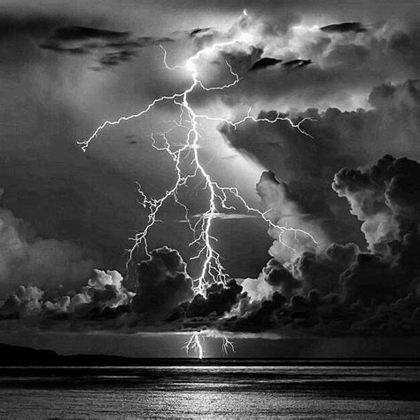 Reality Illustrated: Lightning Striking over the Ocean