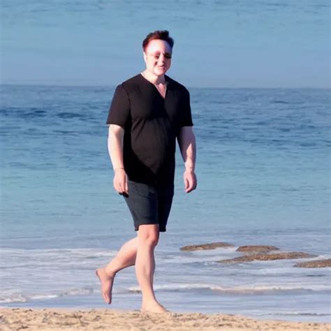 elon musk smiling walking at the beach chilling in | Stable Diffusion