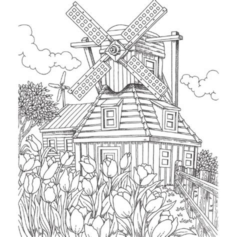 Freebie Friday Windmill Coloring Page