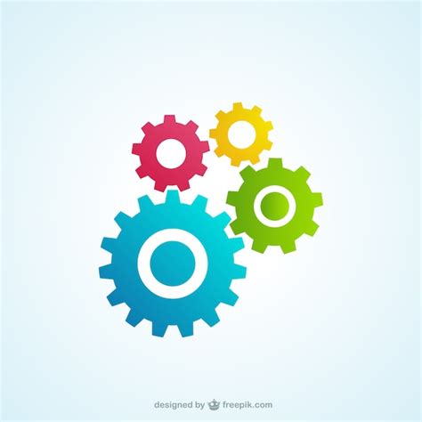 Colorful gears icons | Free Vector