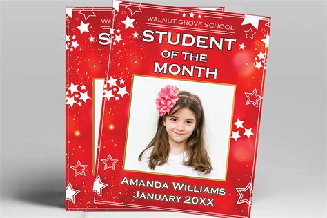 Editable Student Of The Month Black and Red Set of 2 Bundle, School St — Posh Park