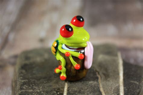 Frog Glass Miniature Frog Art Tree Frog Glass Art - Etsy