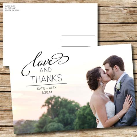 Thank You Wedding Postcard | Etsy