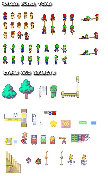 Mario & Luigi: Superstar Saga General Sprites