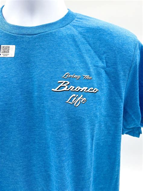 Ford Bronco T-Shirt - Light Blue with "Living The Bronco Life" Sunset ...