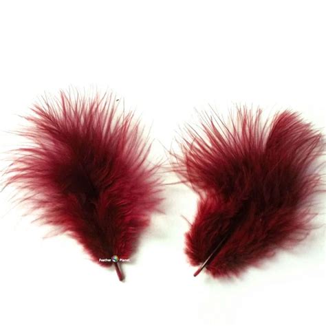 Burgundy Small Marabou Feathers | Feather Planet